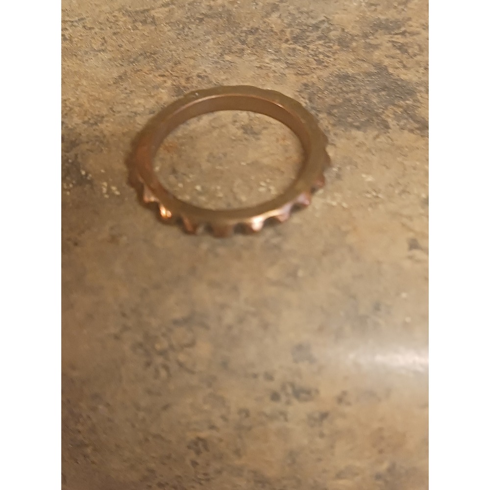 Copper Rose Gold Tone Textured Pyramid Edge Stackable Band Ring Size 9